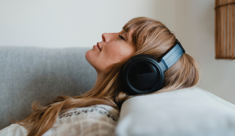 Woman With Headphones On