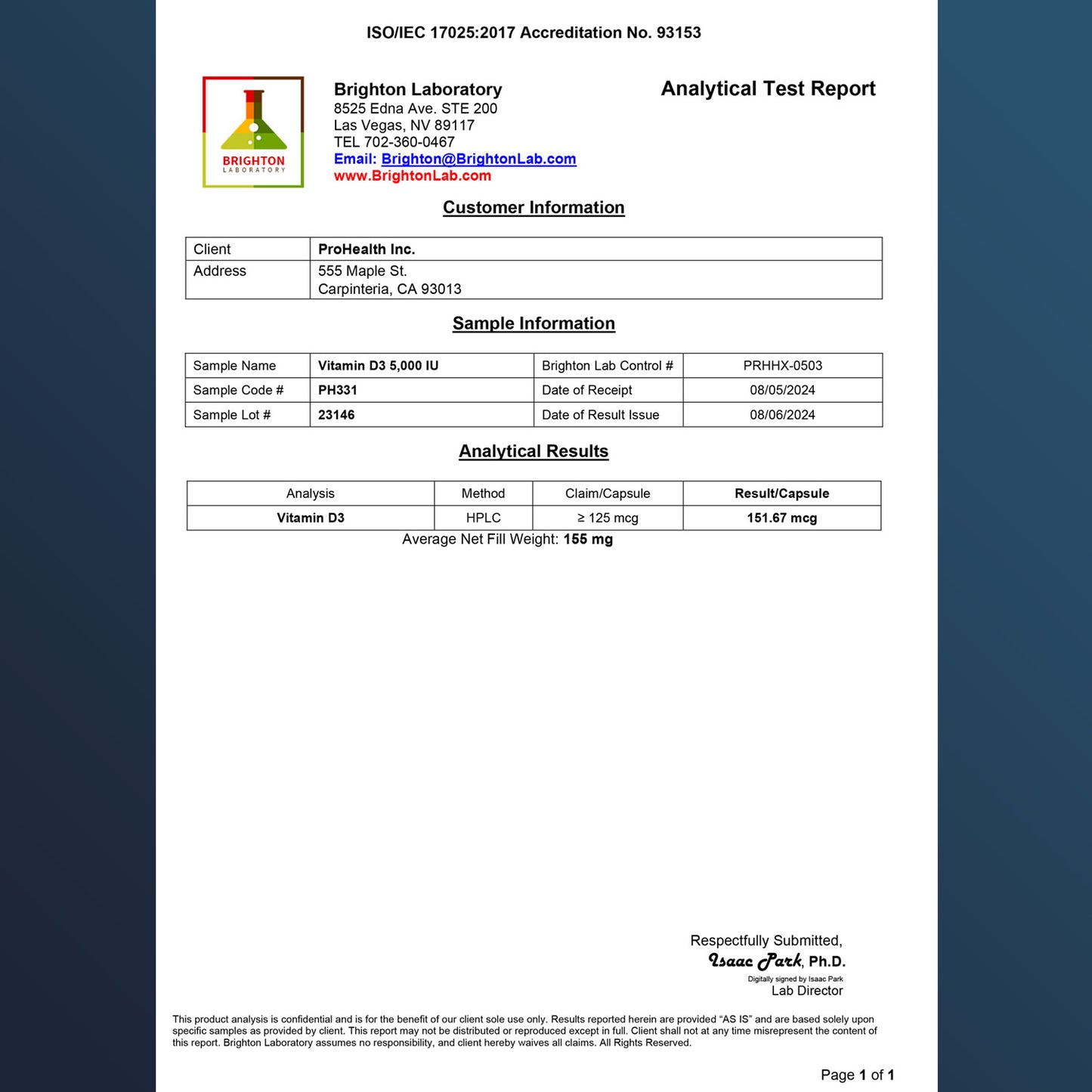 
                  
                    Vitamin D3 5000 IU Certificate of Analysis
                  
                