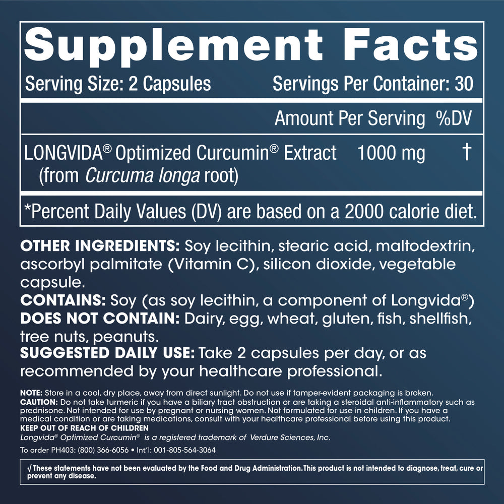 
                  
                    Optimized Curcumin Longvida Supplement Facts and Label Information
                  
                