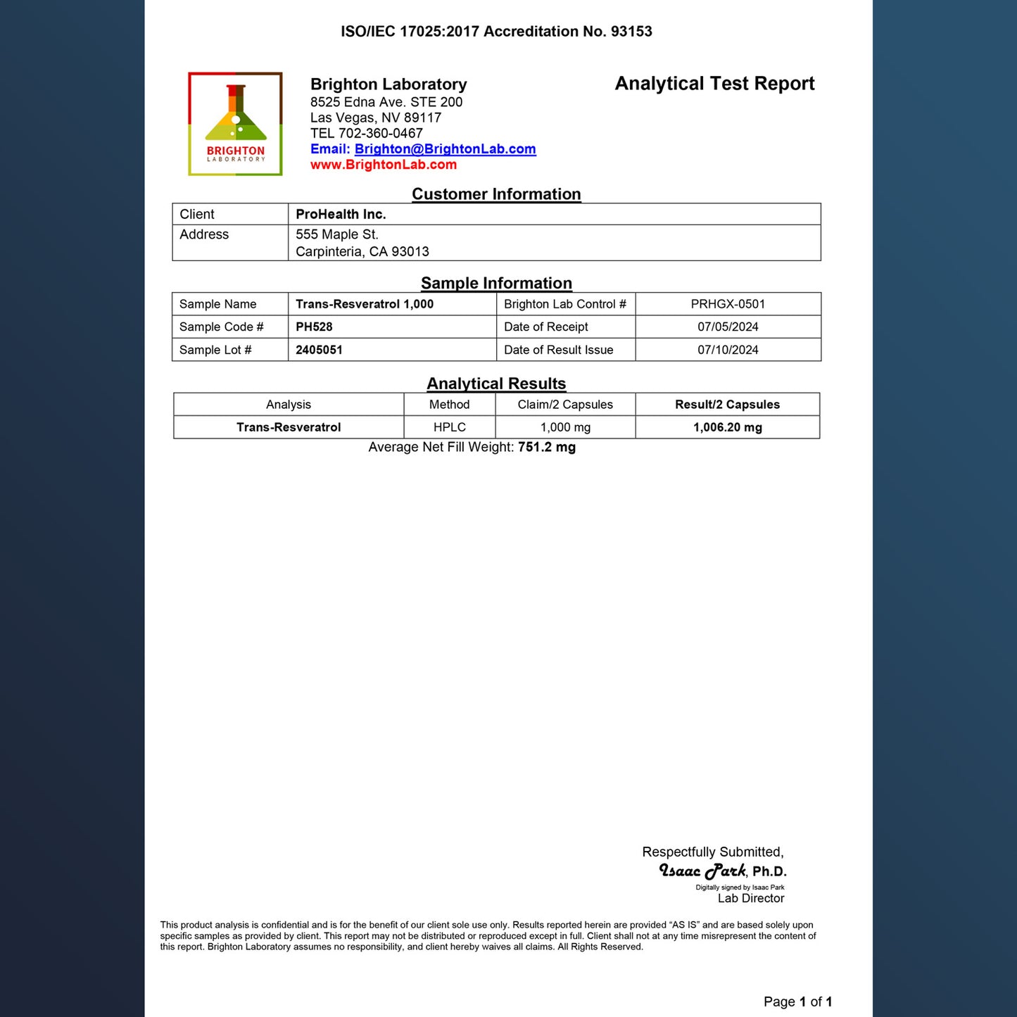 
                  
                    Trans-Resveratrol Plus Certificate of Analysis
                  
                