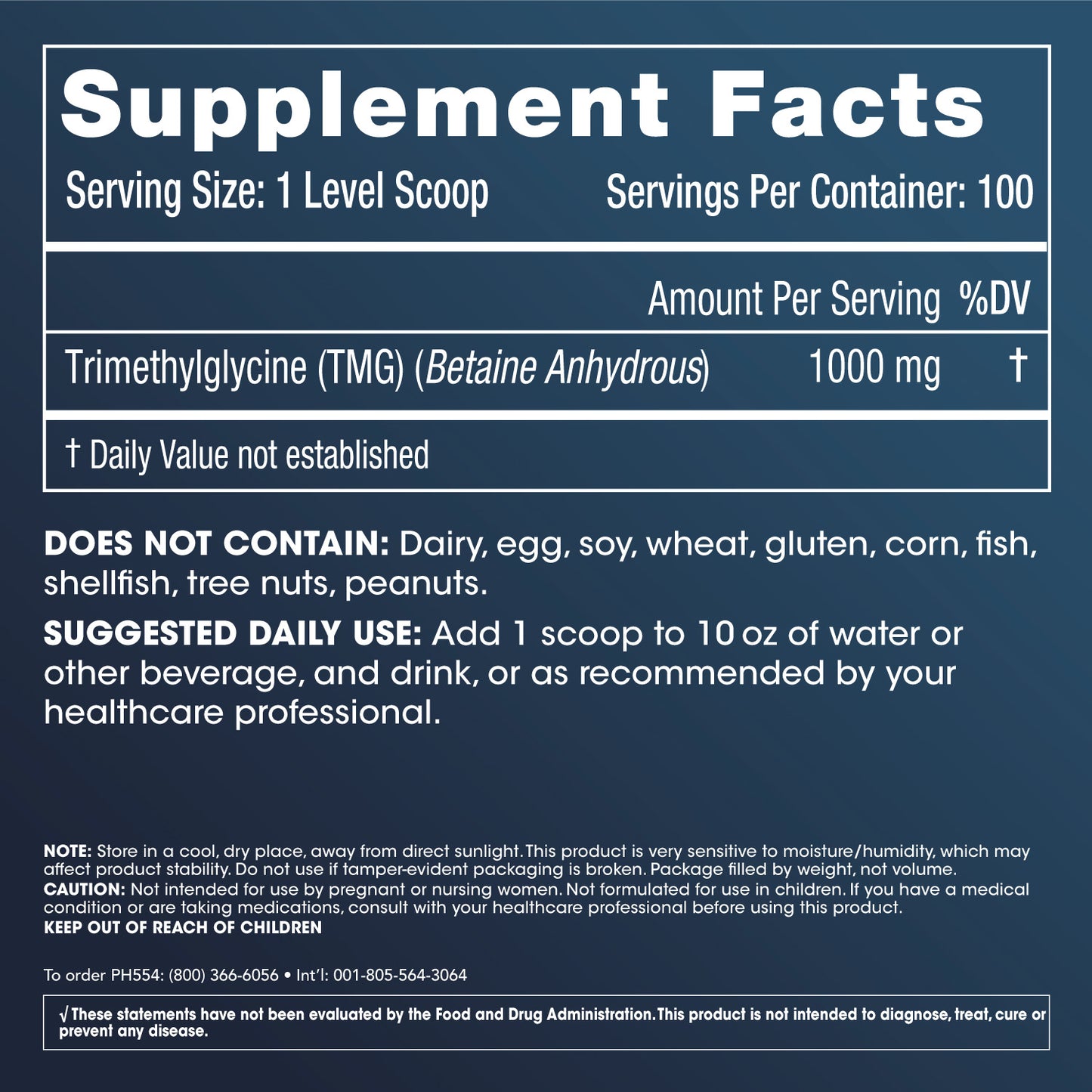 
                  
                    TMG Pro Powder 100 grams Supplement Facts and Label Information
                  
                