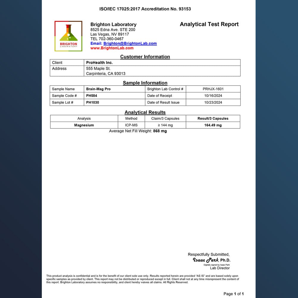 
                  
                    Brain-Mag Pro Magnesium L-Threonate Certificate of Analysis
                  
                