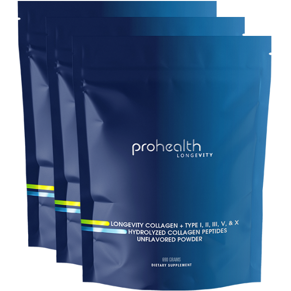 Longevity Collagen + TYPE I, II, III, V, & X Hydrolyzed Collagen Peptides Unflavored Powder Product Image