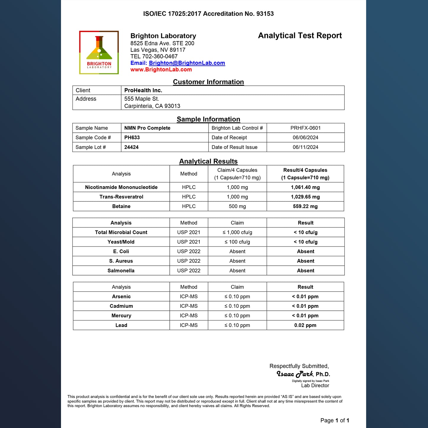 
                  
                    NMN Pro Complete Capsules Certificate of Analysis
                  
                