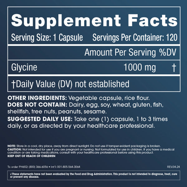 
                  
                    Pure Glycine Pack Supplement Facts and Label Information
                  
                