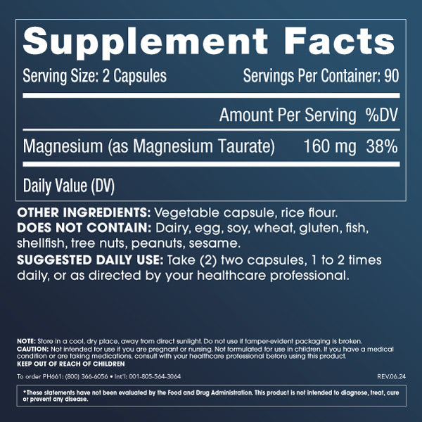 
                  
                    Pure Magnesium Taurate Supplement Facts and Label Information
                  
                