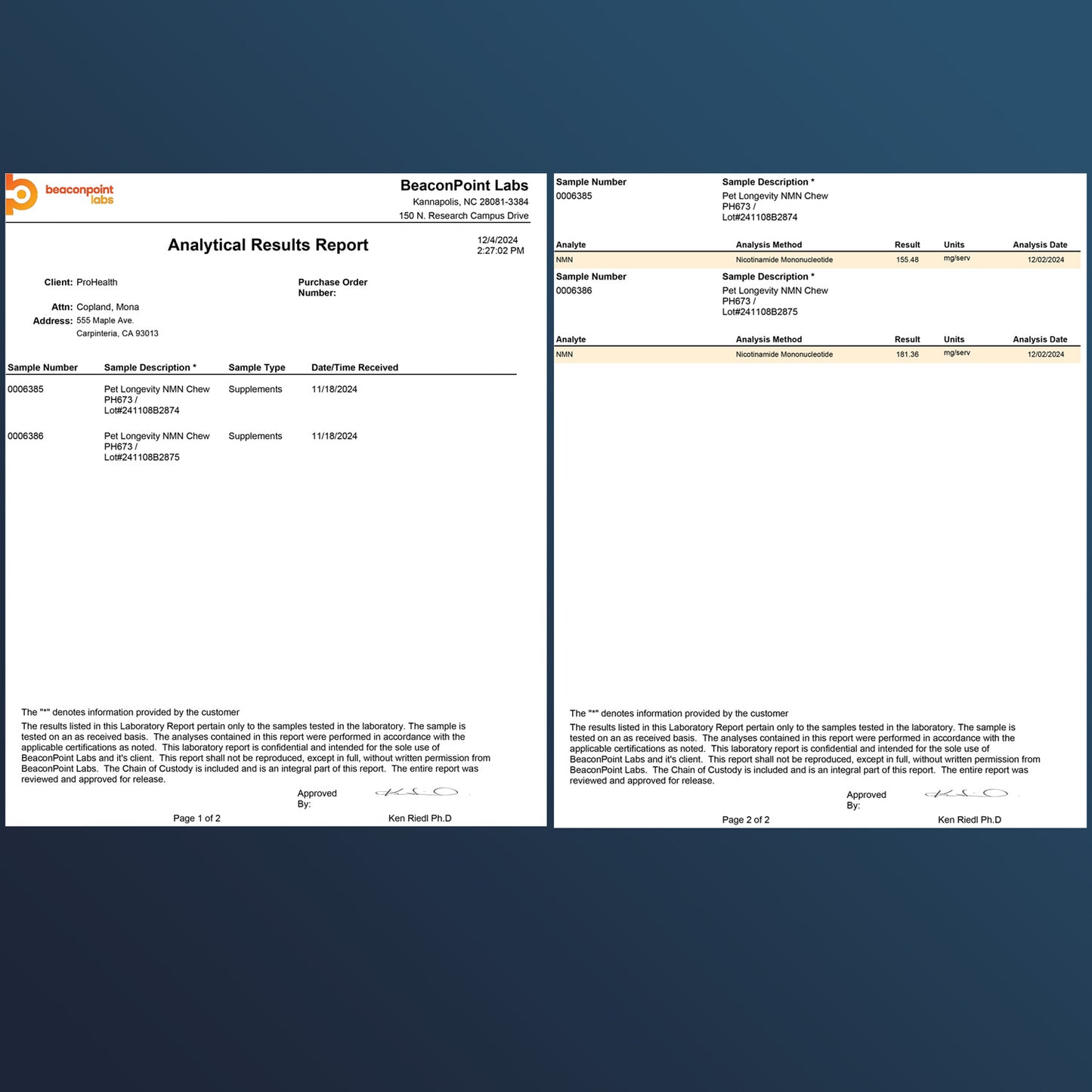 
                  
                    Pet Longevity NMN Chews Certificate of Analysis
                  
                