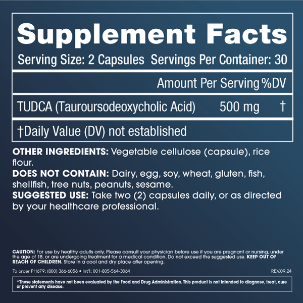 
                  
                    Pure TUDCA Supplement Facts and Label Information
                  
                