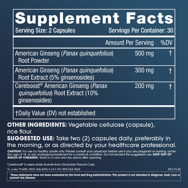 
                  
                    Full Spectrum Ginseng Supplement Facts and Label Information
                  
                