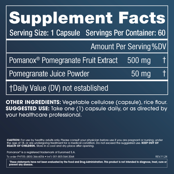 
                  
                    Full Spectrum Pomegranate Supplement Facts
                  
                