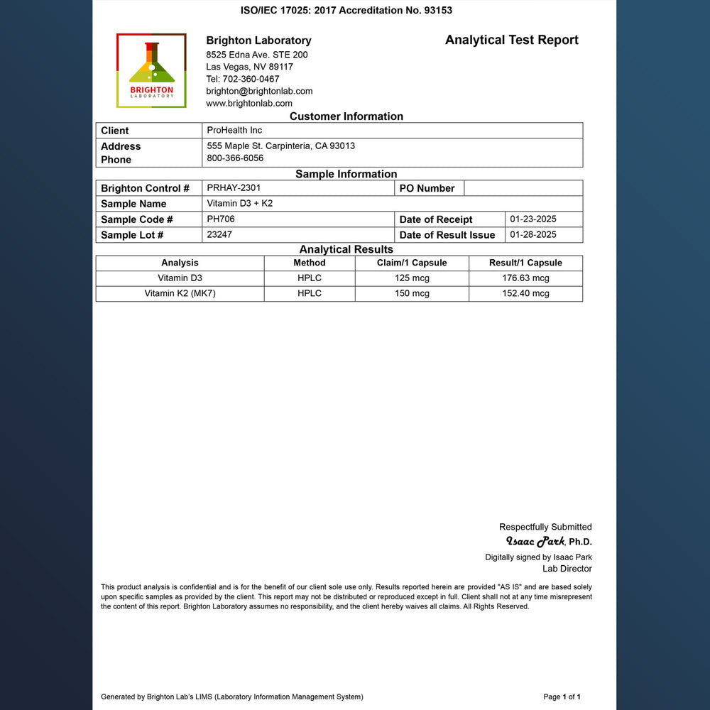 
                  
                    Vitamin D3 + K2 Certificate of Analysis
                  
                